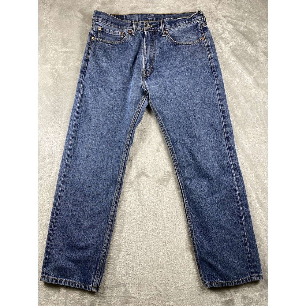 Levi's 505 Men's Jeans 34x30 Straight Leg Y2K Vintage Zip Fly Denim Blue